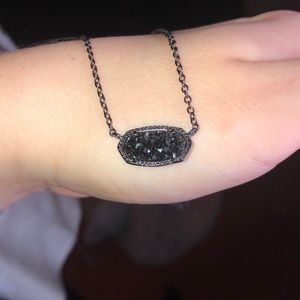 Kendra Scott Elisa in Black Drusy & Gunmetal